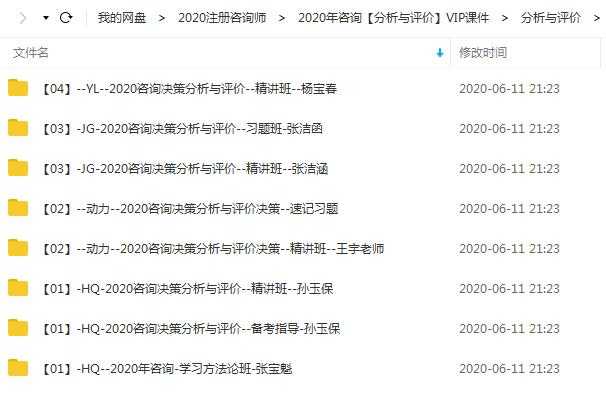 2020年注册咨询工程师《分析与评价》全套精讲班视频课程目录