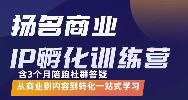 1657063064 杨名商业IP孵化训练营，从商业到内容到转化一站式学 价值5980元