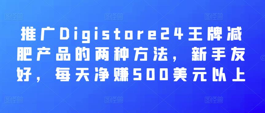 1658177591 推广Digistore24王牌减肥产品的两种方法，新手友好，每天净赚500美元以上