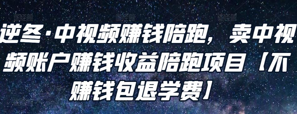 1658690380 逆冬·中视频赚钱陪跑，卖中视频账户赚钱收益陪跑项目【不赚钱包退学费】