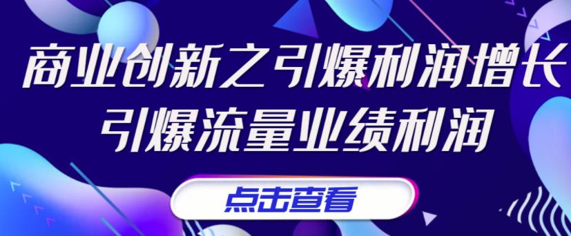 1659807303 张琦《商业创新之引爆利润增长》引爆流量业绩利润