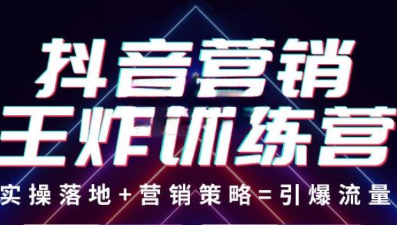 1660345221 抖音营销王炸训练营，实操落地营销策略引爆流量 价值8960元