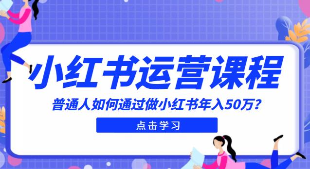 1660345283 最适合普通人的小红书入门课程：普通人如何通过做小红书年入50万