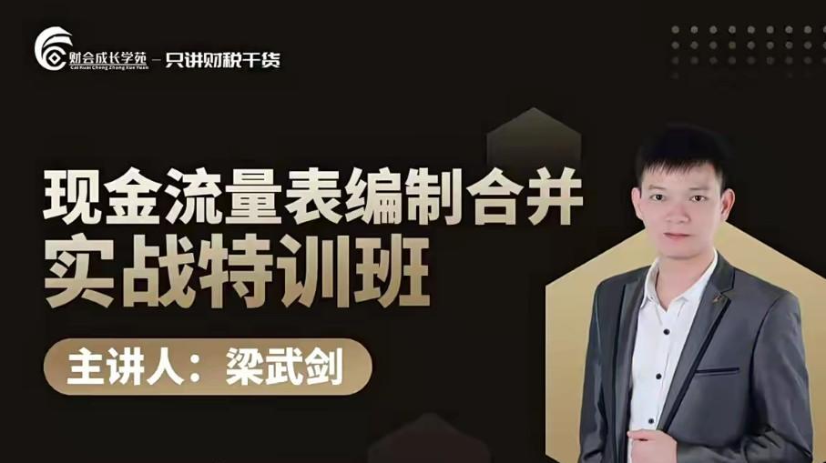 梁武剑现金流量表编制合并实战特训营课程