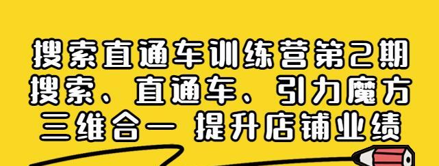 搜索直通车训练营第2期：搜索、直通车、引力魔方三维合一提升店铺业绩