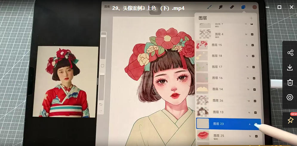 鱼小沫2022年Ipad综合团练植物+少女【画质高清有笔刷】