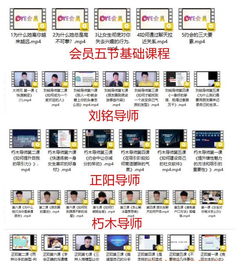 靓男泡学课程《恋爱会员》
