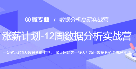 网易-涨薪计划12周数据分析实战营|2022年|价值6698元|重磅首发|完结无秘