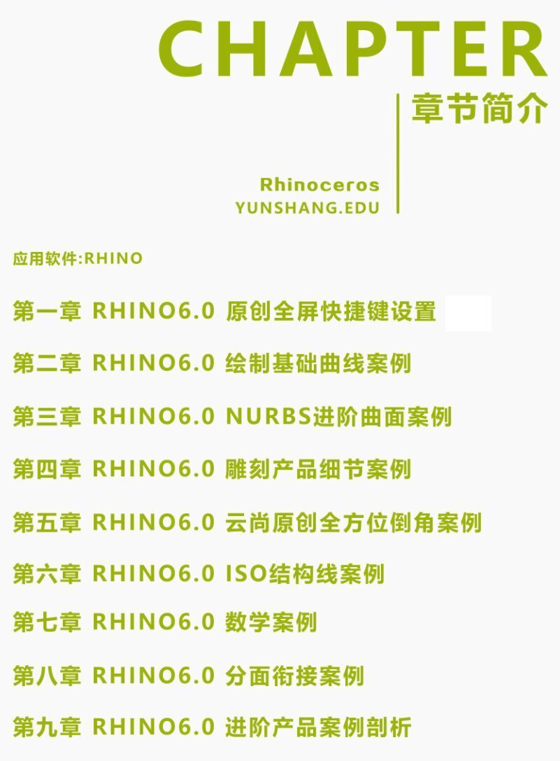 【云尚】Rhino犀牛全屏快捷键建模 · 基础课程【画质高清有素材】
