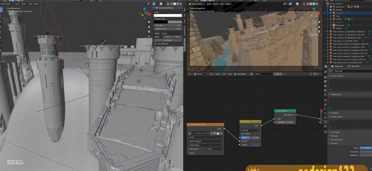 Blender零基础 概念设计篇 Blender2.8+Ps中世纪场景概念设计