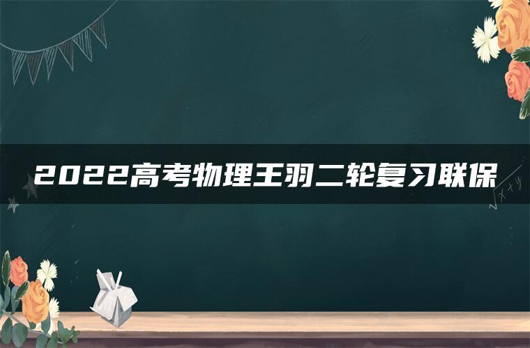 2022高考物理王羽二轮复习联保