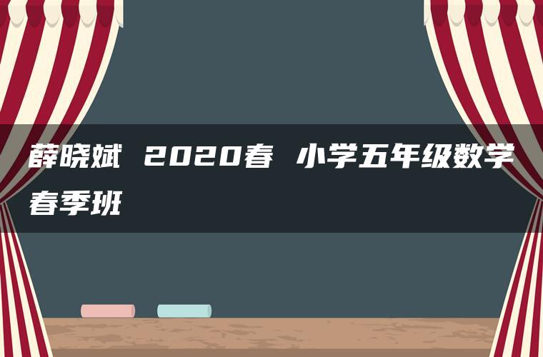 薛晓斌 2020春 小学五年级数学春季班