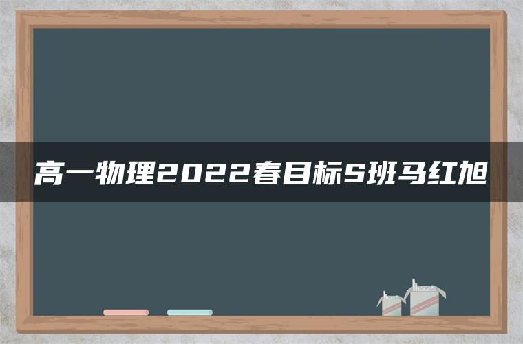 高一物理2022春目标S班马红旭