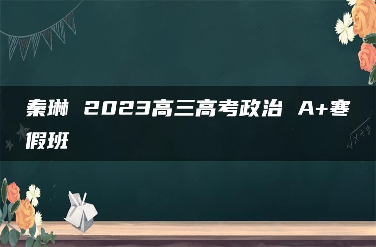 秦琳 2023高三高考政治 A+寒假班