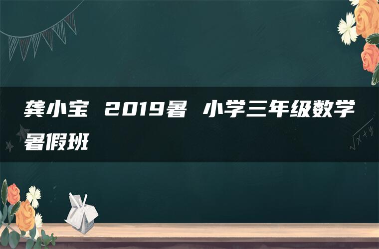 龚小宝 2019暑 小学三年级数学暑假班