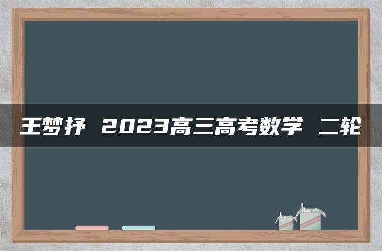 王梦抒 2023高三高考数学 二轮