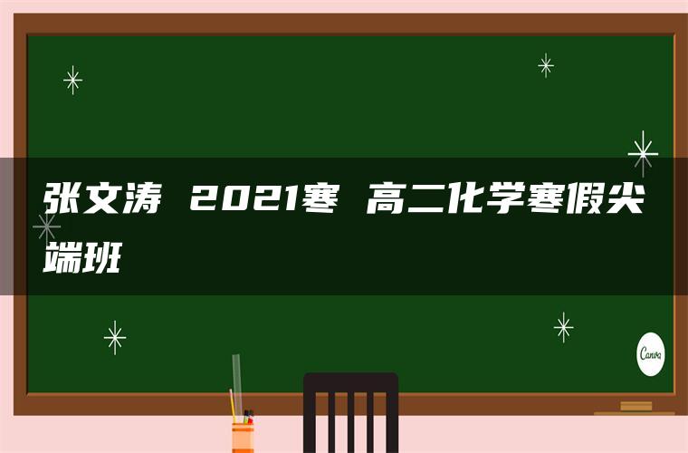 张文涛 2021寒 高二化学寒假尖端班