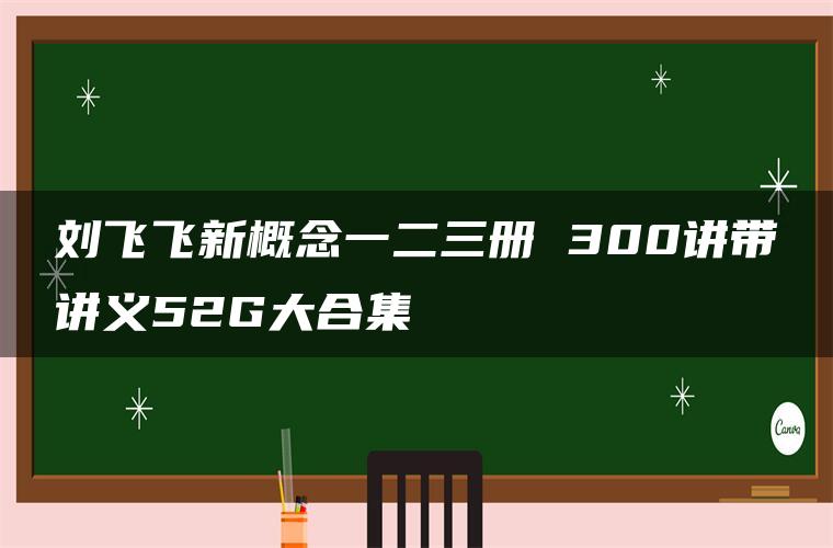 刘飞飞新概念一二三册 300讲带讲义52G大合集