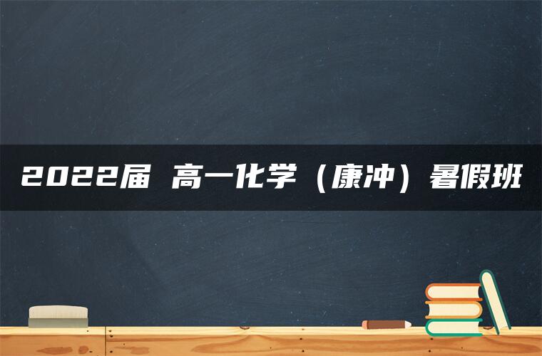 2022届 高一化学（康冲）暑假班