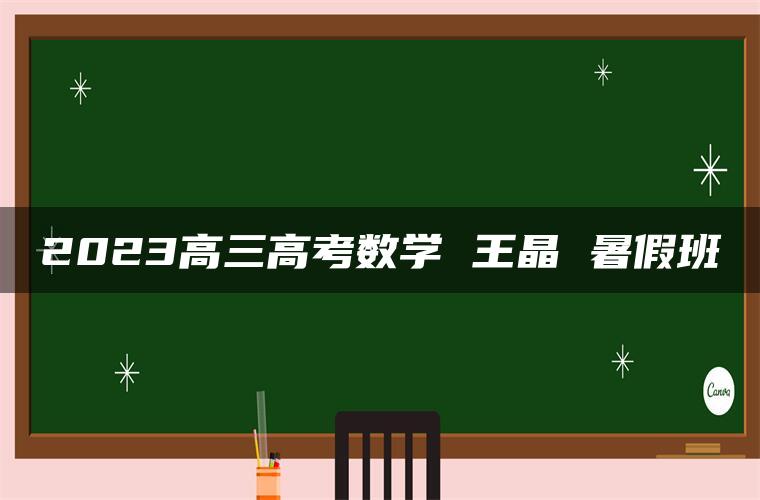 2023高三高考数学 王晶 暑假班