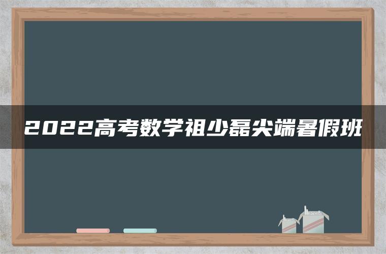 2022高考数学祖少磊尖端暑假班