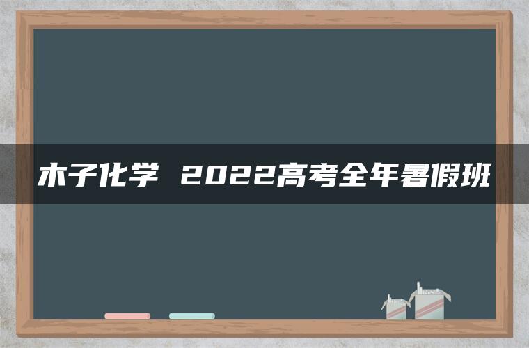 木子化学 2022高考全年暑假班