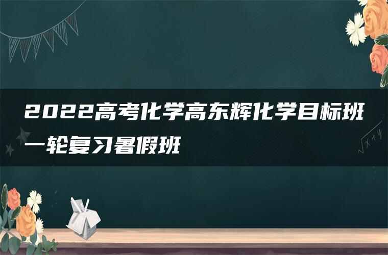 2022高考化学高东辉化学目标班一轮复习暑假班