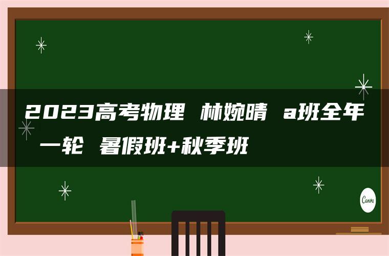 2023高考物理 林婉晴 a班全年 一轮 暑假班+秋季班