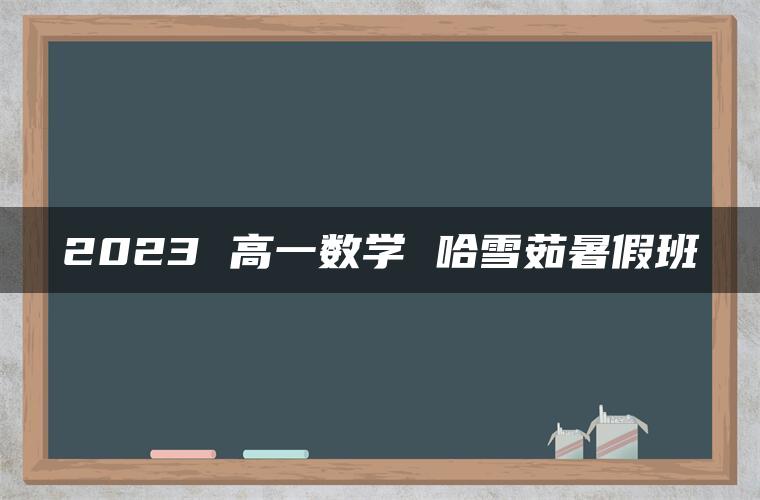 2023 高一数学 哈雪茹暑假班