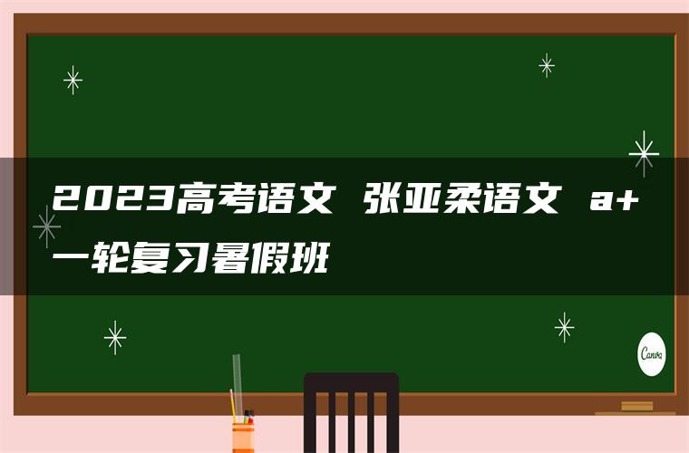 2023高考语文 张亚柔语文 a+一轮复习暑假班