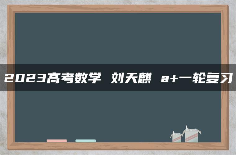 2023高考数学 刘天麒 a+一轮复习