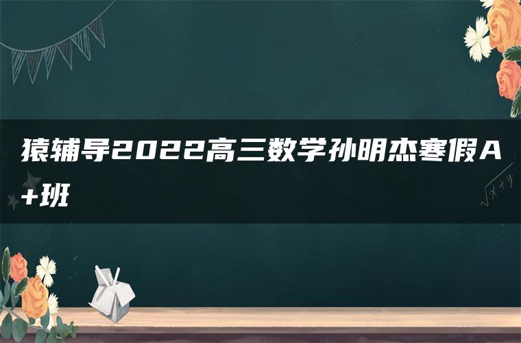 猿辅导2022高三数学孙明杰寒假A+班