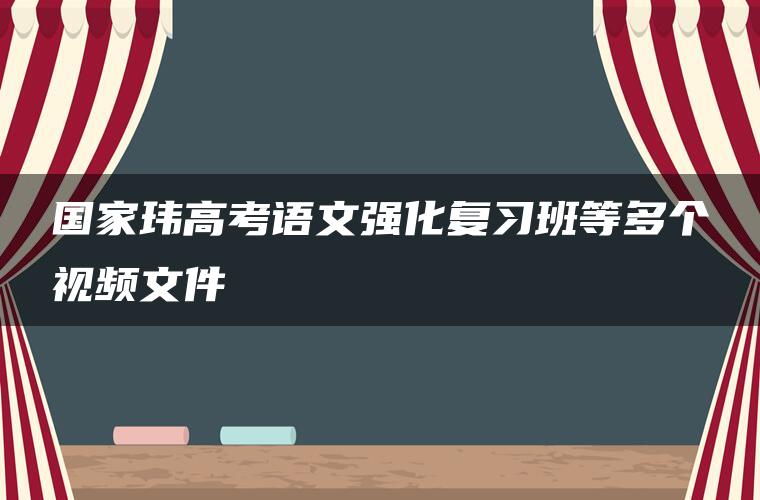 国家玮高考语文强化复习班等多个视频文件