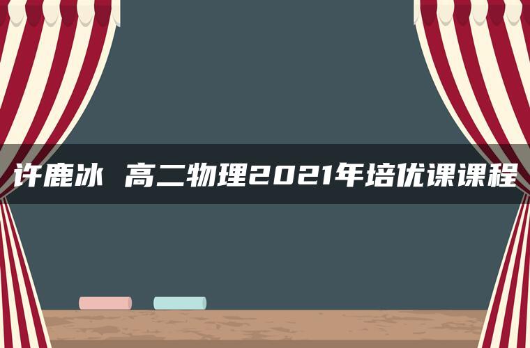 许鹿冰 高二物理2021年培优课课程