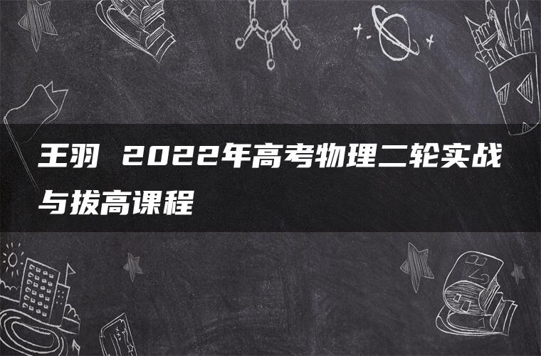 王羽 2022年高考物理二轮实战与拔高课程