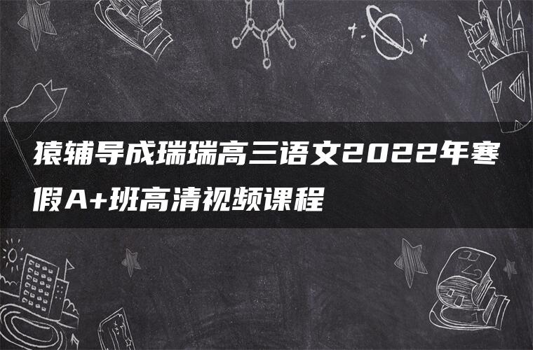 猿辅导成瑞瑞高三语文2022年寒假A+班高清视频课程