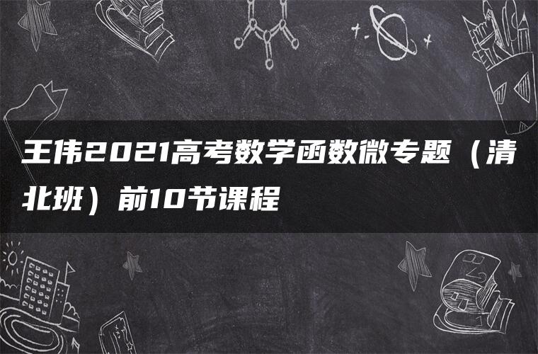 王伟2021高考数学函数微专题（清北班）前10节课程