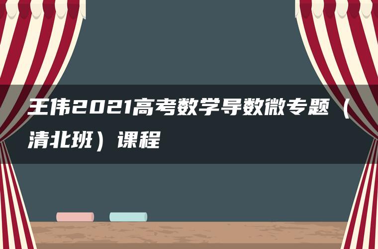 王伟2021高考数学导数微专题（清北班）课程