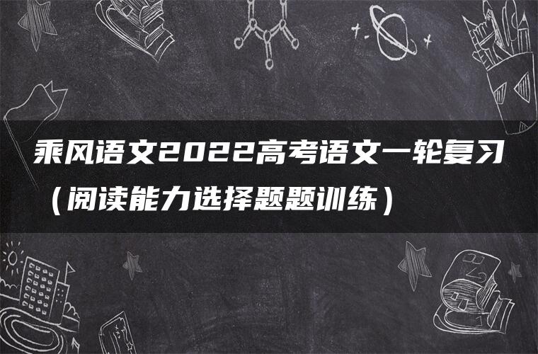 乘风语文2022高考语文一轮复习（阅读能力选择题题训练）