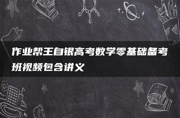 作业帮王自银高考数学零基础备考班视频包含讲义