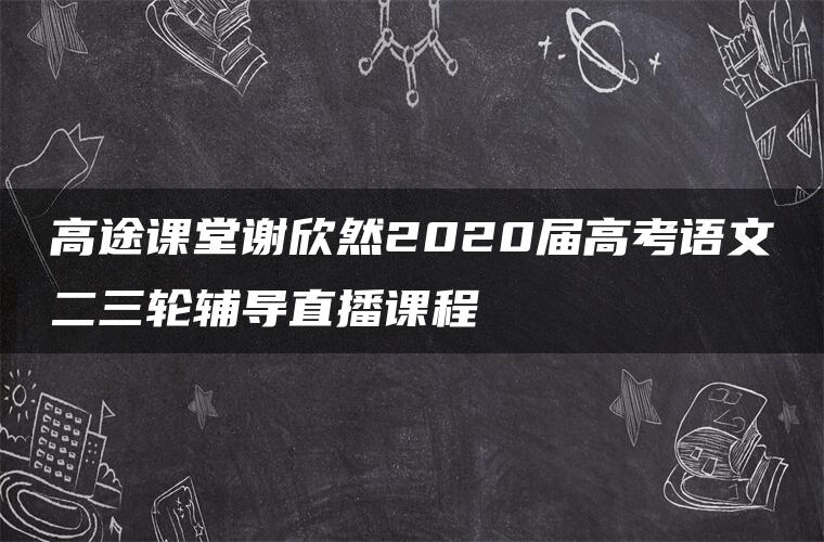 高途课堂谢欣然2020届高考语文二三轮辅导直播课程