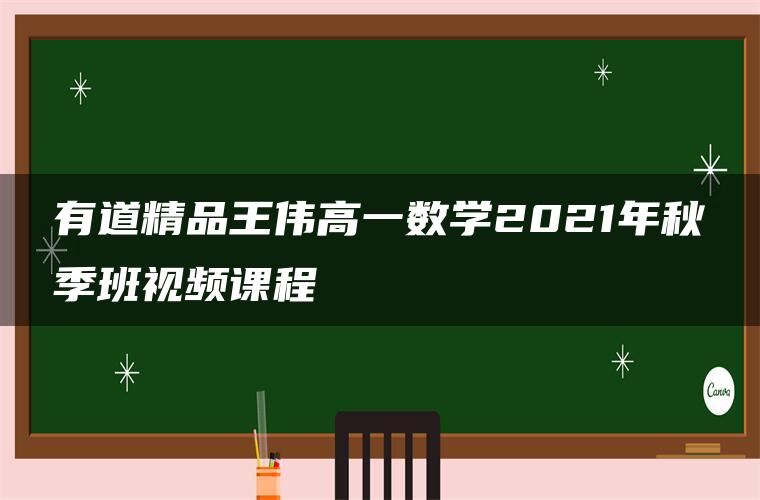 有道精品王伟高一数学2021年秋季班视频课程