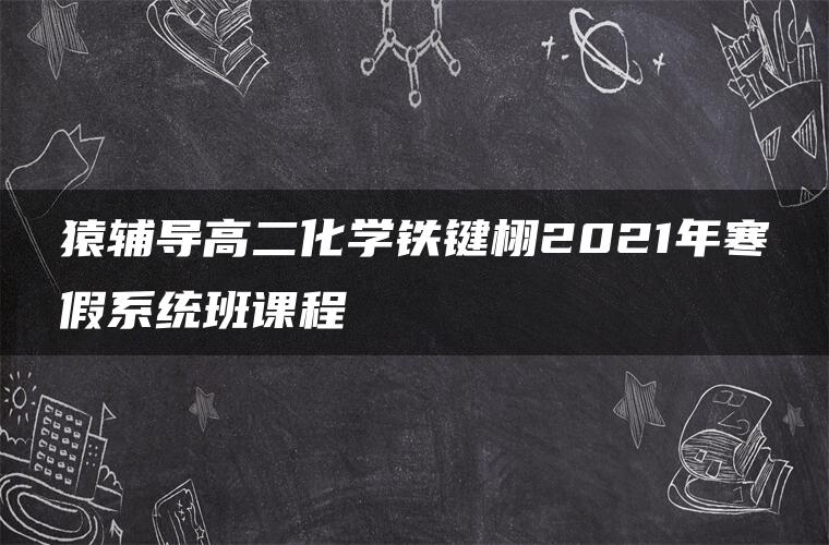 猿辅导高二化学铁键栩2021年寒假系统班课程