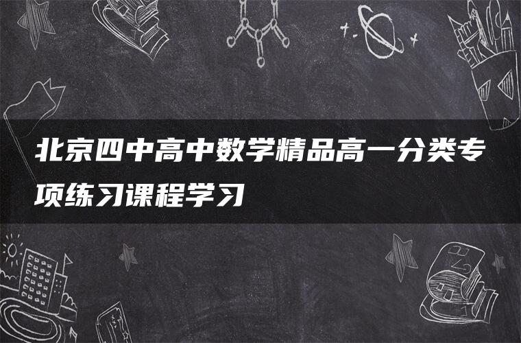 北京四中高中数学精品高一分类专项练习课程学习