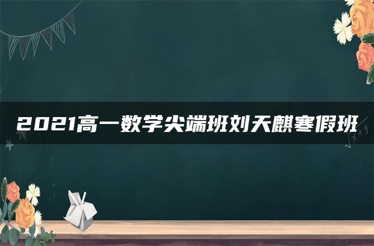 2021高一数学尖端班刘天麒寒假班