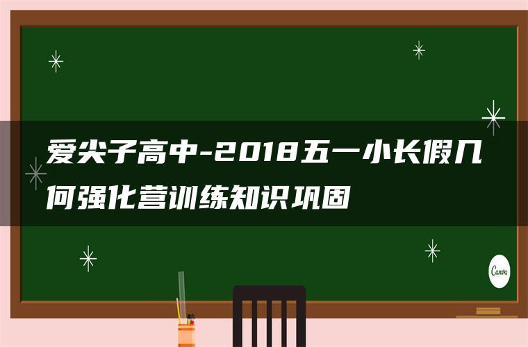 爱尖子高中-2018五一小长假几何强化营训练知识巩固