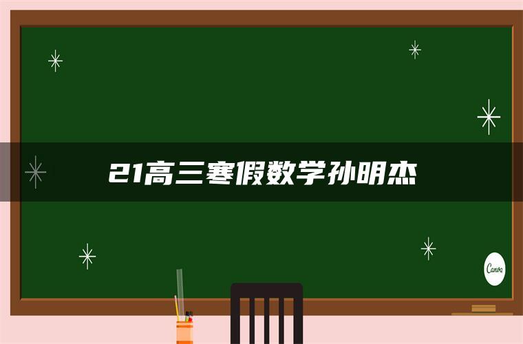 21高三寒假数学孙明杰