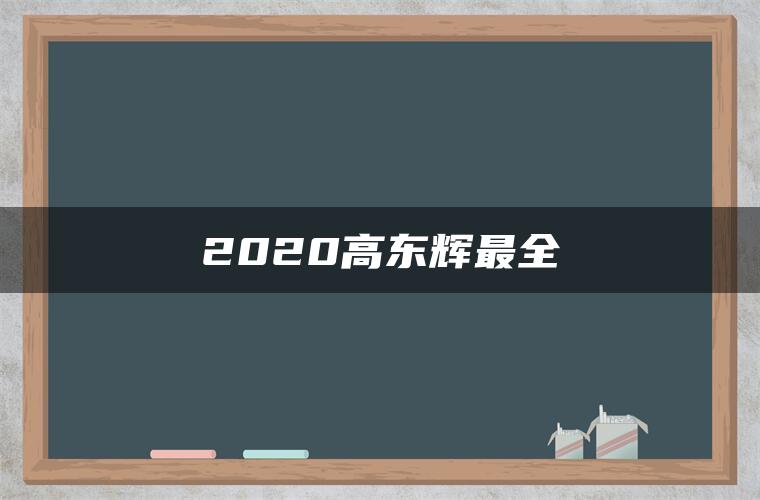 2020高东辉最全