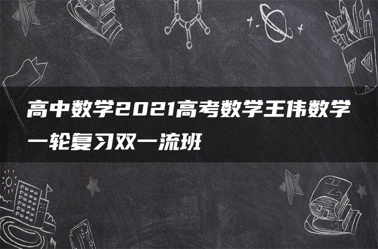 高中数学2021高考数学王伟数学一轮复习双一流班