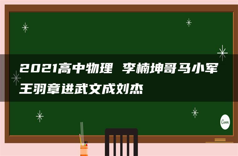 2021高中物理 李楠坤哥马小军王羽章进武文成刘杰